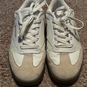 Reebok White and Tan Sneakers